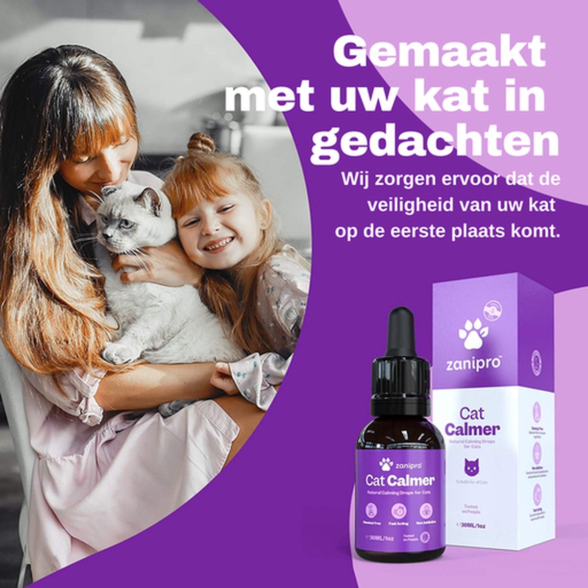  Aerend - Kalmerende Druppels Voor Katten - Anti-stress - Zanipro® 30ml - 100% Natuurlijk Uit Het Verenigd Koninkrijk - Met Ashwagandha &amp; Valeriaan - No Stress Druppels Om Gedragsproblemen Te Verlichten - Voor Thuis En Onderweg