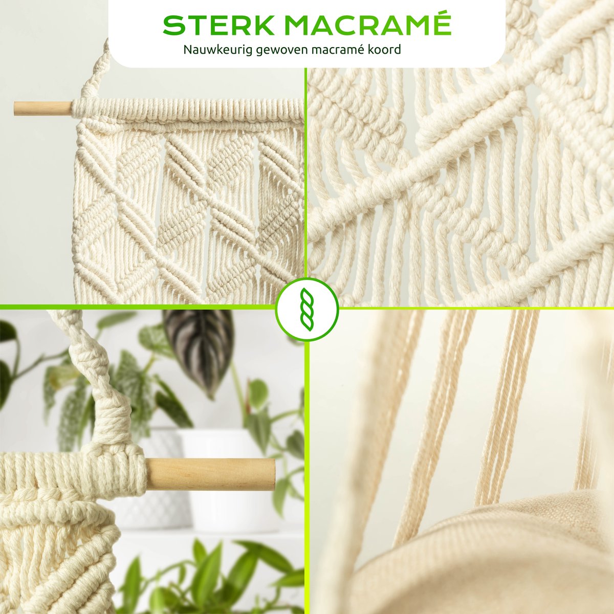  Qoods Kattenhangmat Macramé - Hangende Kattenmand Raam Of Radiator - Kattenbed - Poezenmand