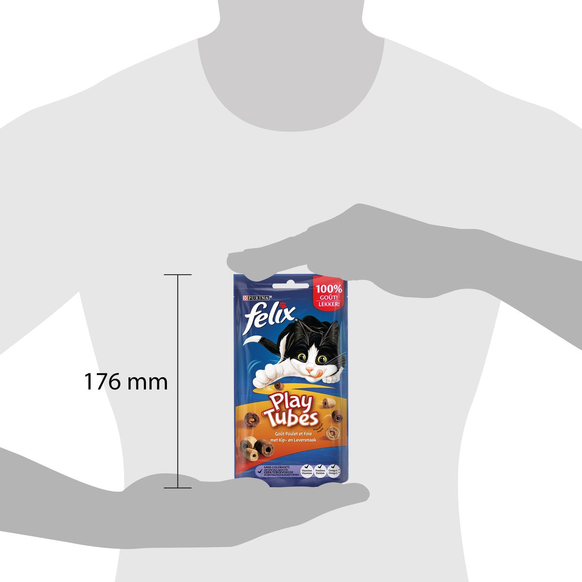  Felix PlayTubes - Kattensnacks - Kip &amp; Lever - 8 X 50g