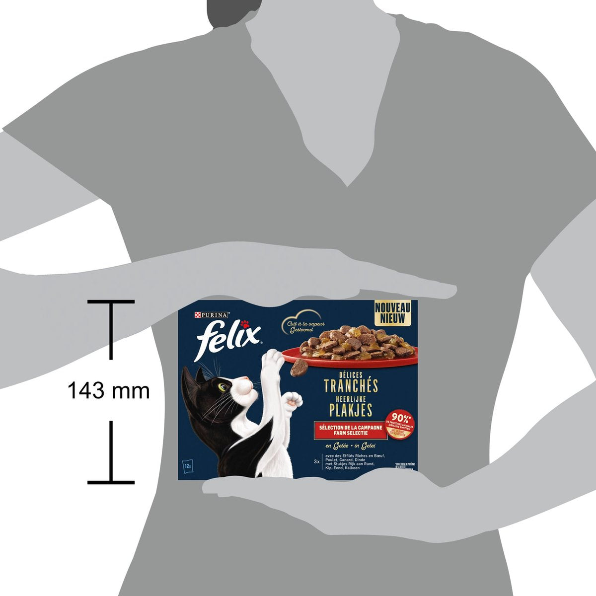  Felix Heerlijke Plakjes Farm Selectie Kattenvoer Nat 4(12x80g)