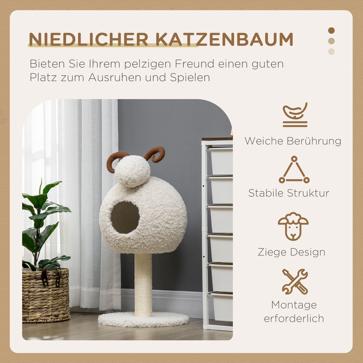  PawHut Kratzbaum Mit Katzenhöhle D30-545V00