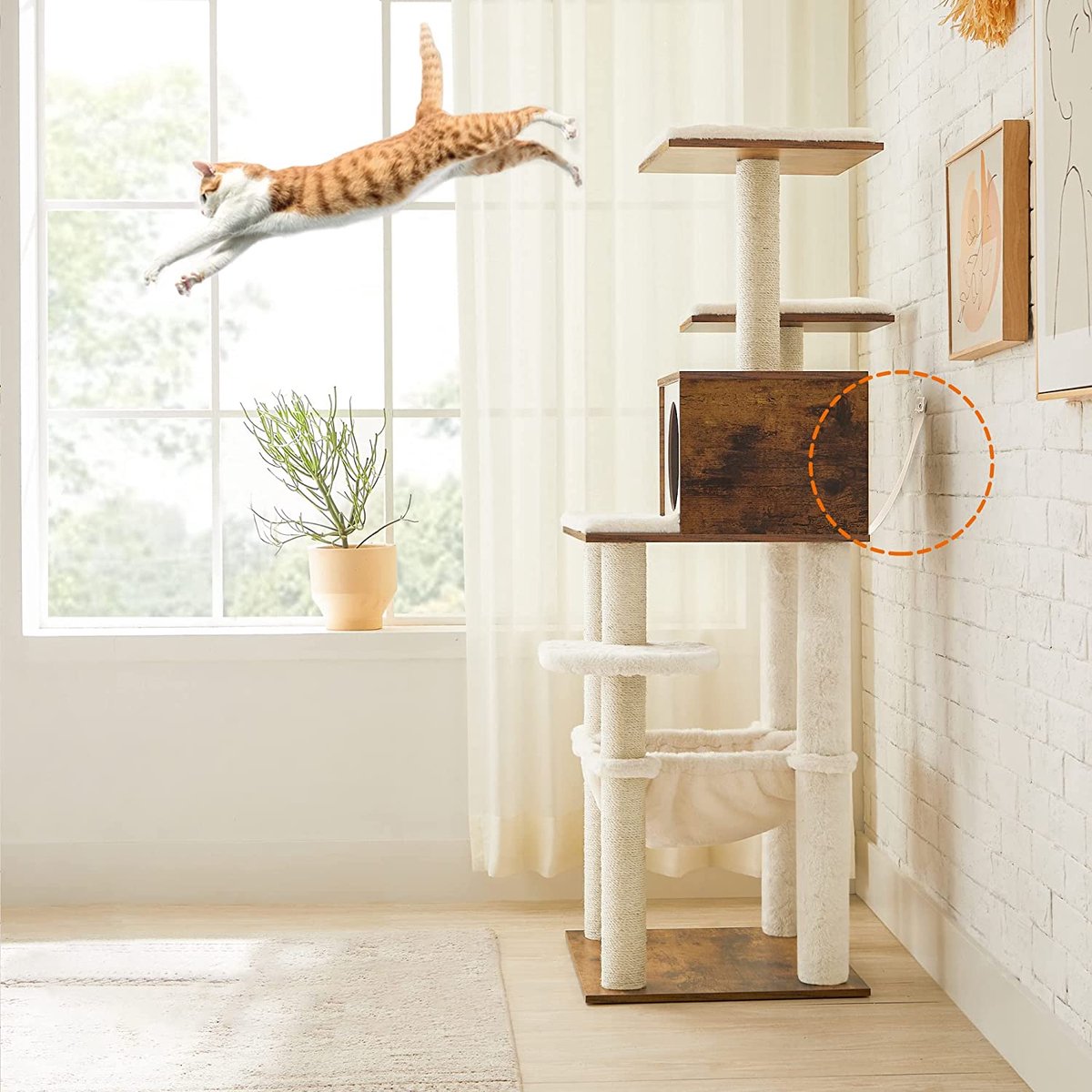  Hoppa! Krabpaal, Kattenmeubel, Modern, Vintage Bruin