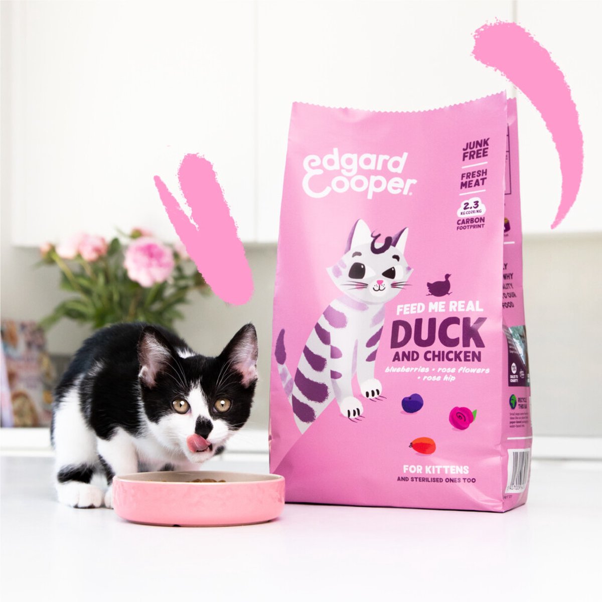  Edgard &amp; Cooper Kattenvoer Kitten Eend - Kip 2 Kg