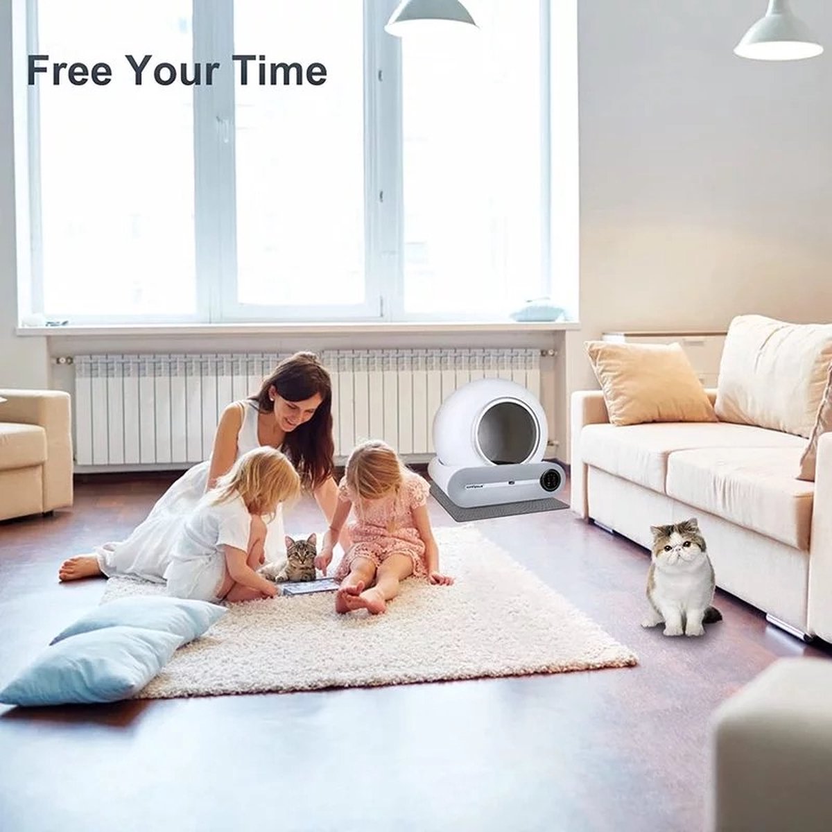 Merkloos Premium Kattenbak - Automatische - Zelfreinigende - Elektrische Kattenbak - Design Kattenbak