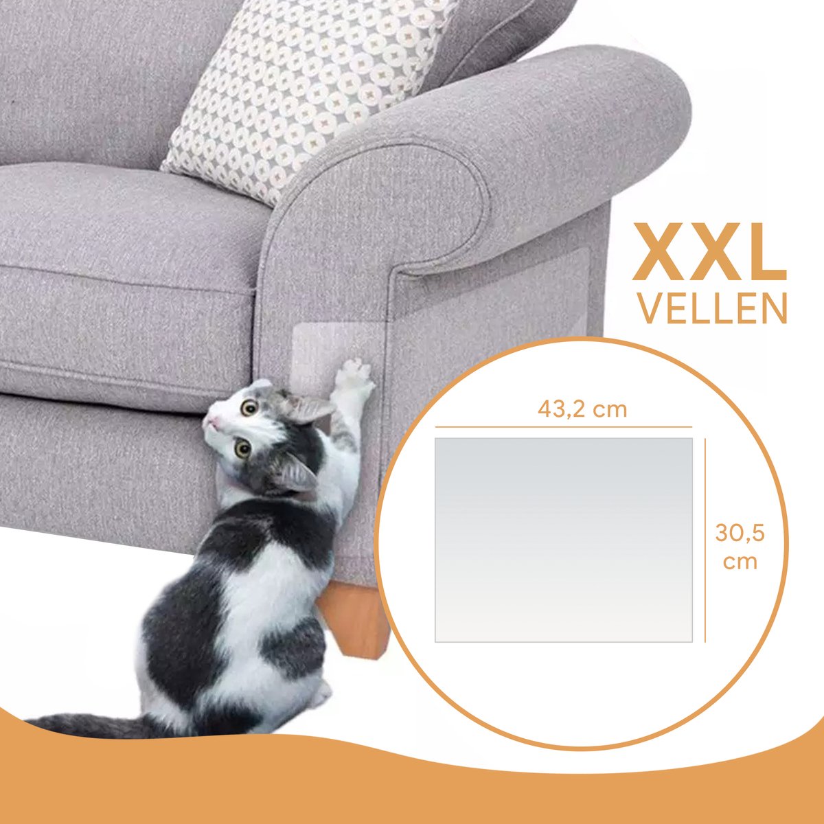  Trebin Anti Krab Katten Vellen - 10 XXL Vellen - Anti Krab Vellen - Dubbelzijdig Klevende Meubelbescherming Katten - Bankbeschermer Kat - Transparant