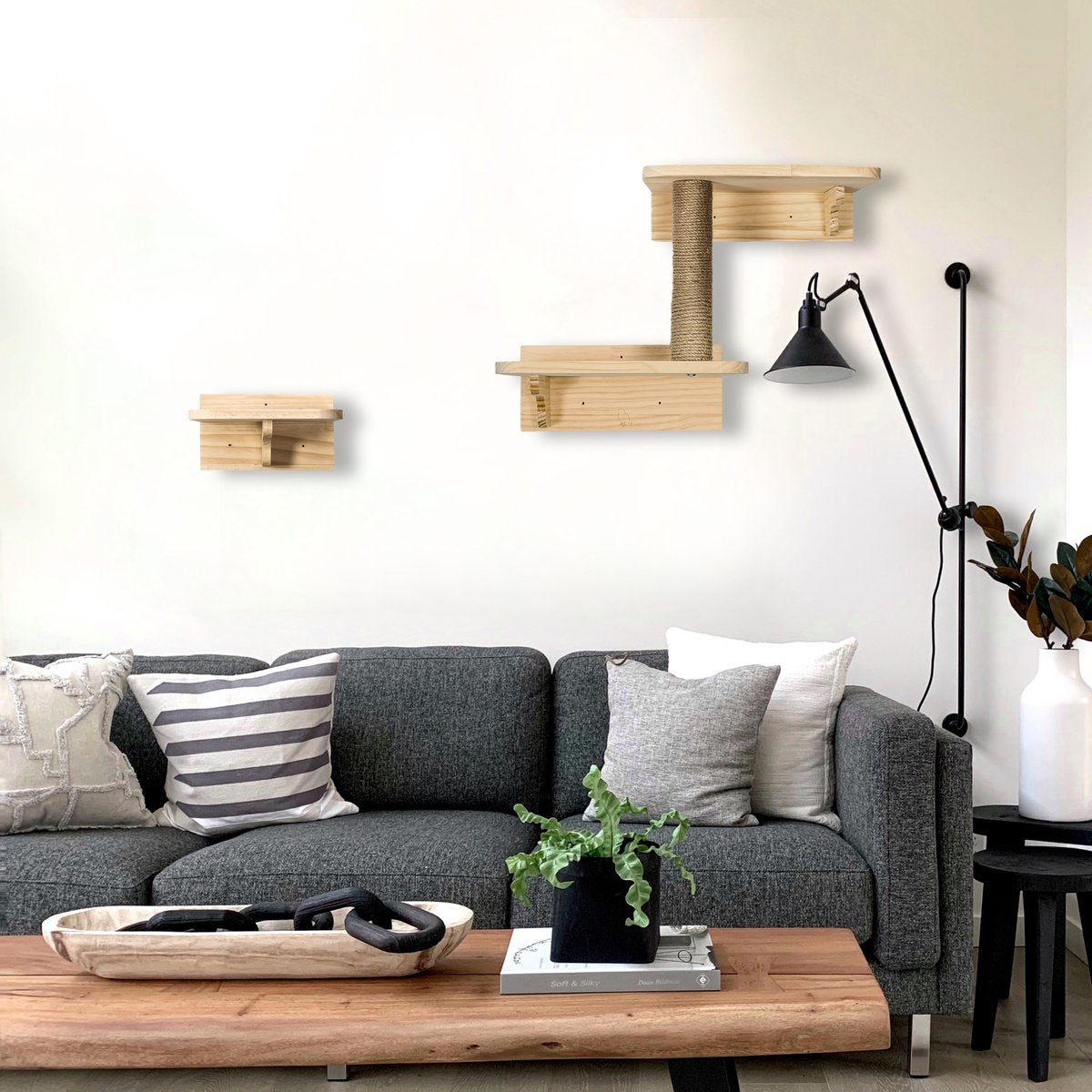  LBB - Katten Klimmuur - Krabpaal Met Muurplank - 60x30x26 Cm - Katten Klim Wand - Krabpaal Muur - Klimmuur Kat - Katten Klim Wand - Ook Voor Zware Katten - Krabpaal Voor Grote Katten - Kattenspeeltjes