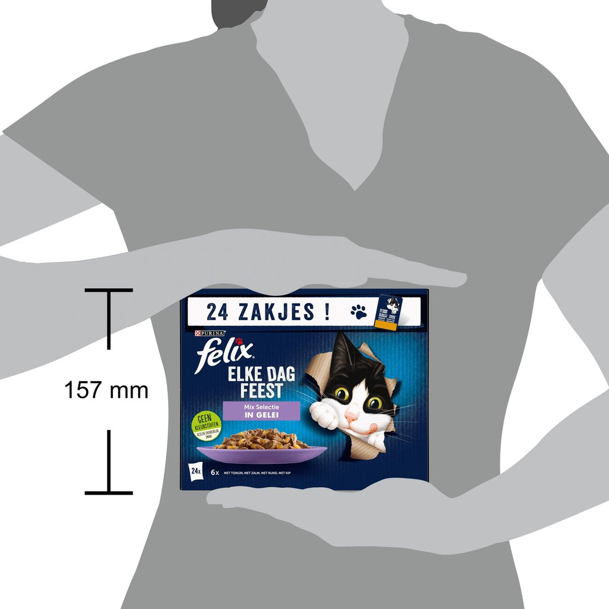  Felix Elke Dag Feest Mix Selectie In Gelei Kattenvoer Nat 4(24-pack)