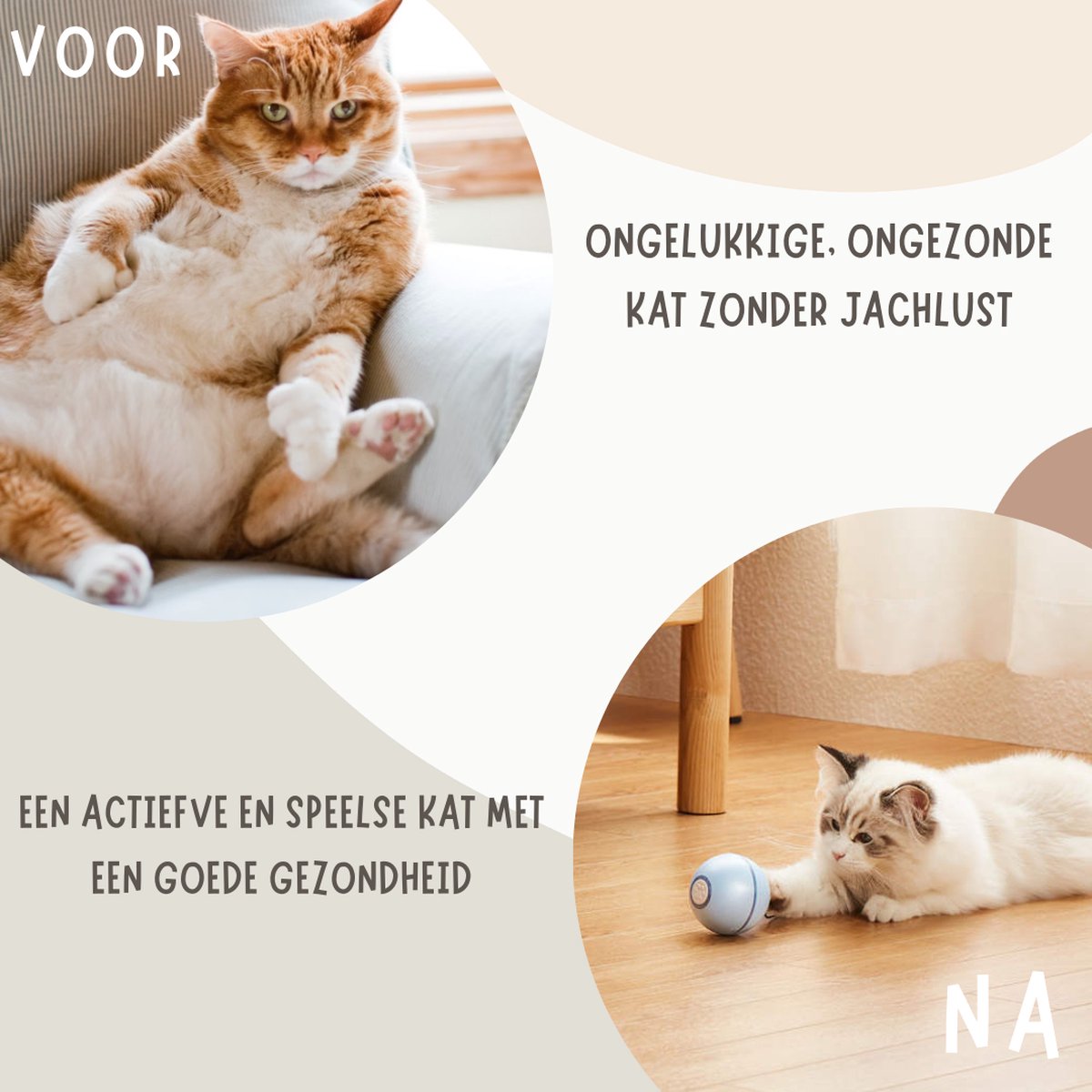  MyBuddy - Interactieve Zelf Rollende Bal - Kattenspeeltjes - Kattenspeelgoed - Bal Voor Katten - LED Lights - Speelgoed - USB - Roze
