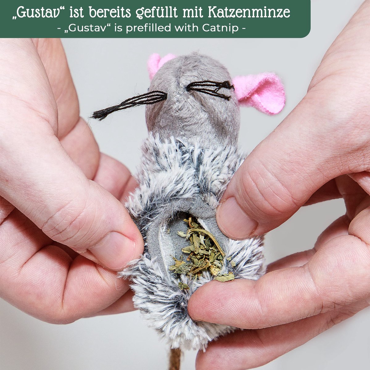  Pfotenolymp® Interactief Kattenspeelgoed / Speeldoos Met Speelballen &amp; Speelmuis - Houten Speelgoed Voor Katten - Mollenspel / Vangspel / Jachtspel