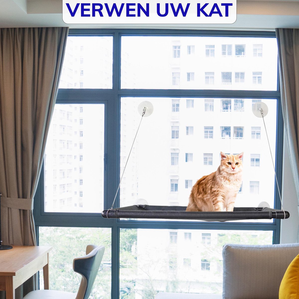  Kattenhangmat - Hangmat Kat- Kattenhangmat Raam – Kattenbed - Kattenhangmand - Kattenkussen