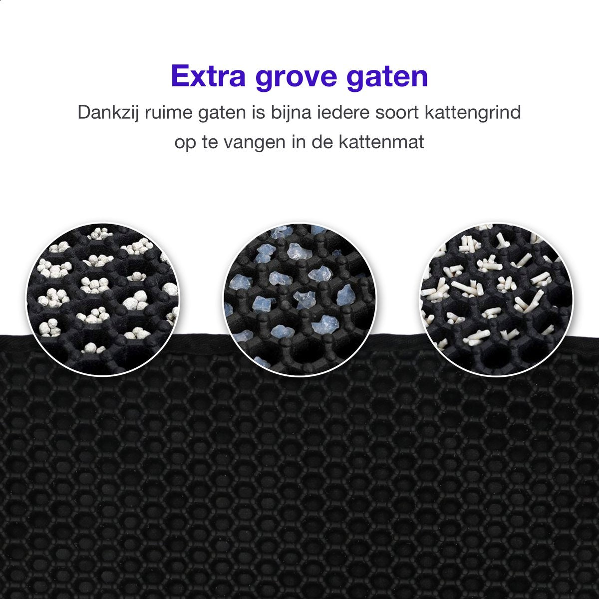  SIMU Lifestyle - Kattenbakmat - Grit Opvanger - Dubbele Laag - Waterdicht - Zwart - 50x40 Cm