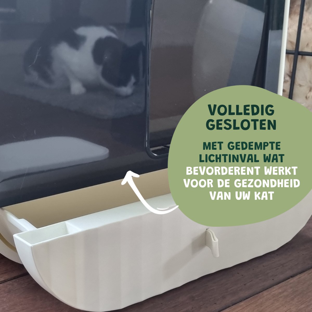  De Blaffende Kat Moderne Kattenbak - Met Uitneembare Lade En Kattenbak Mat