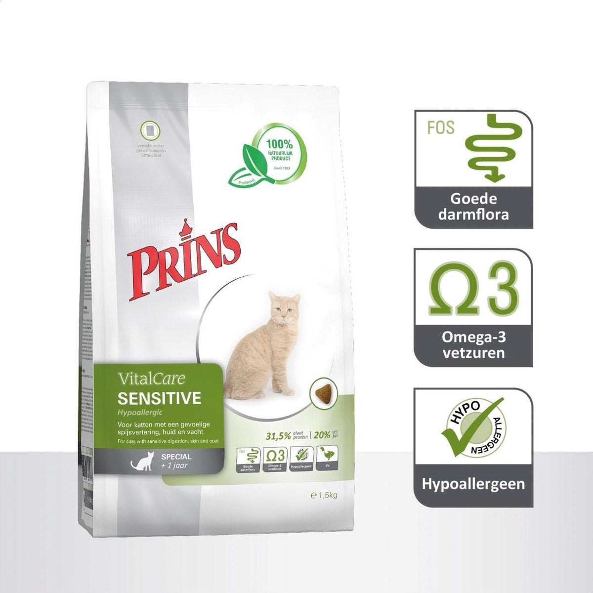  Prins - VitalCare Sensitive Hypoallergic - Kattenvoer - 5 Kg