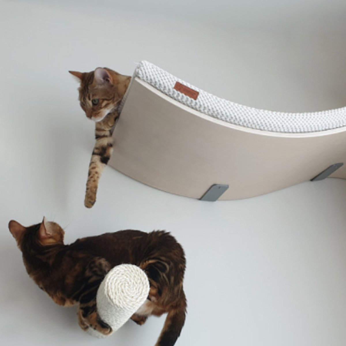  COSY AND DOZY Cat Shelf Deluxe WIT – Hangmat Kat – Maple Hout - 90 X 41 Cm - Kattenplank - Katten Muur