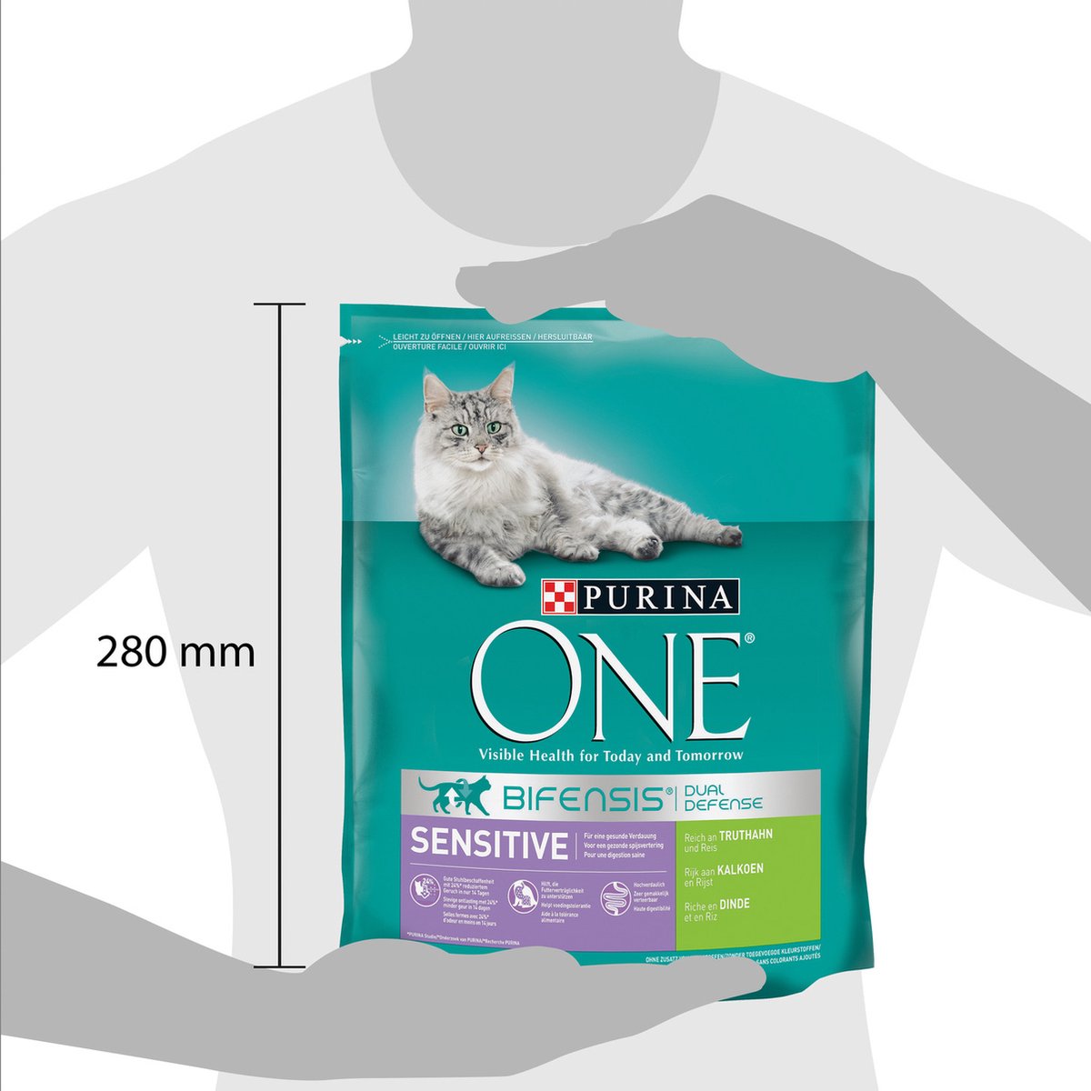  Purina One Sensitive - Kalkoen/Rijst - Kattenvoer - 800 G