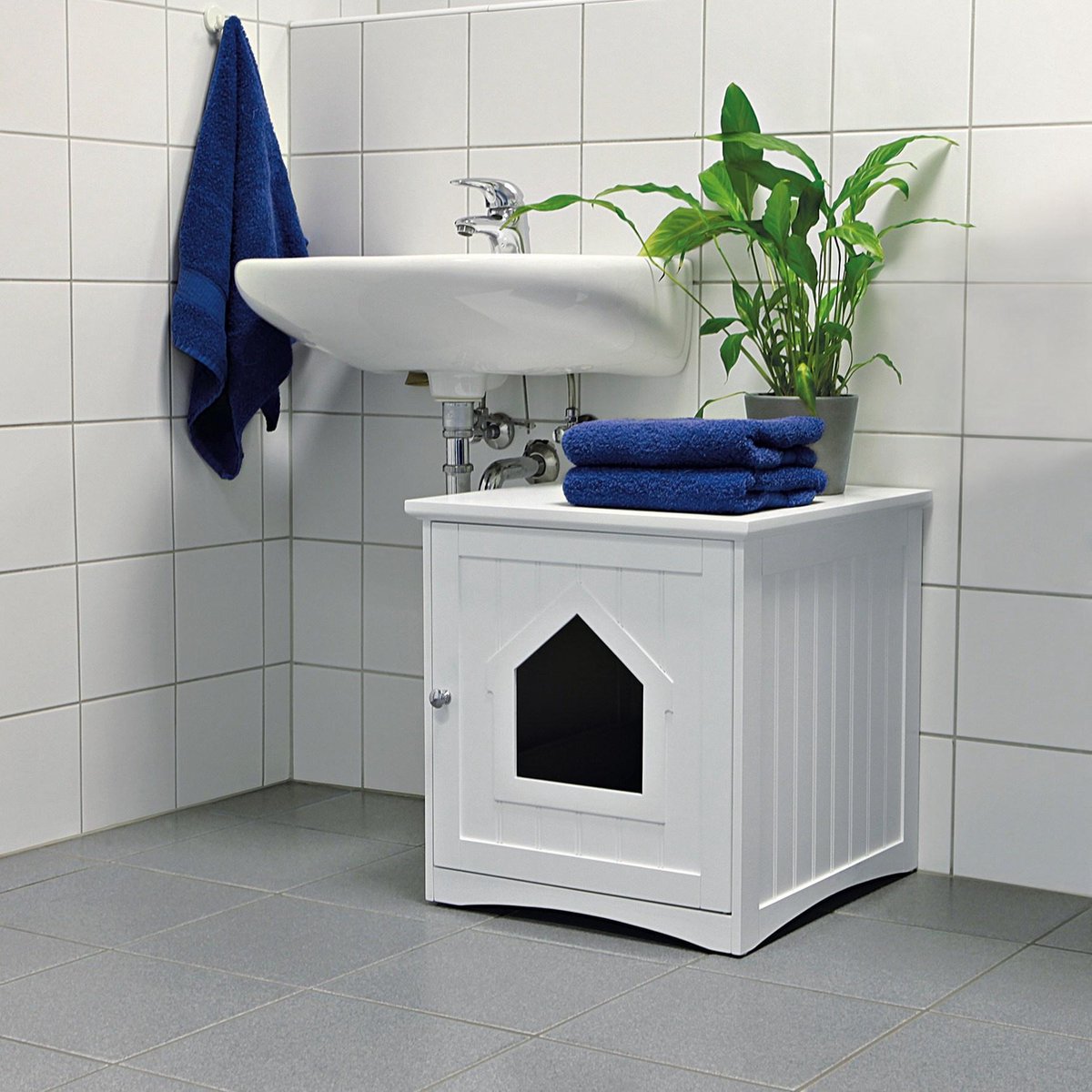  Trixie Kattenmand Huis Wit - 51X49X51 CM
