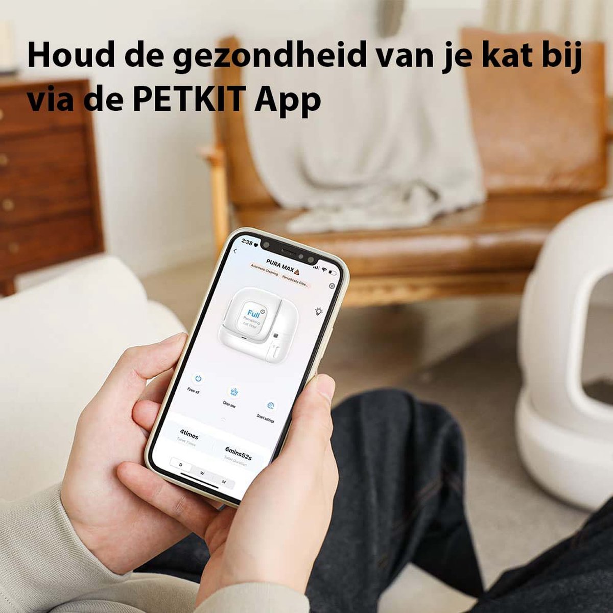  PETKIT® Pura MAX – Automatische Kattenbak – Elektrisch – Kattenbak Zelfreinigend – Bedienen Via De App