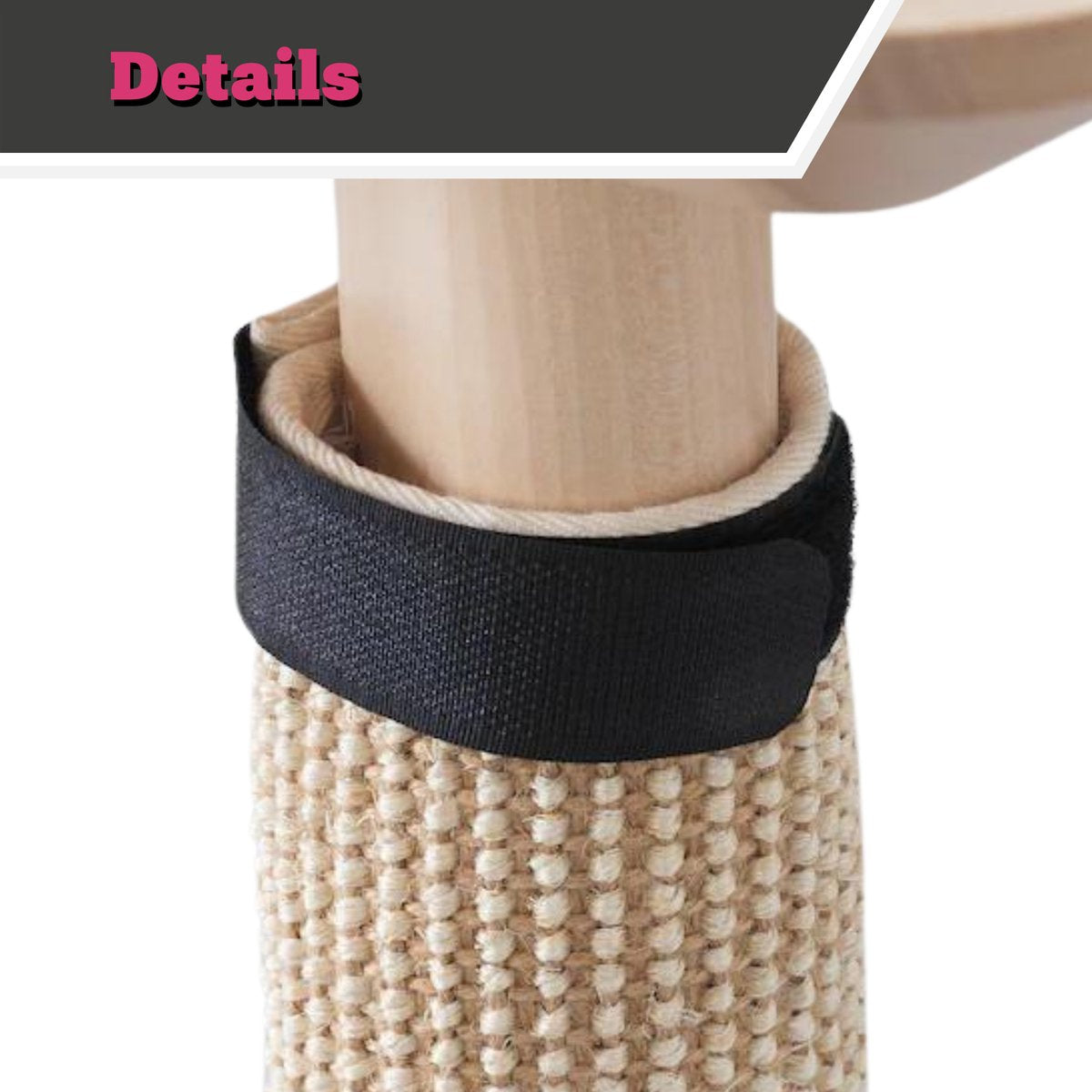  Make Me Purr Krabmat Met Klittenband (63x25 Cm) - Sisal Krabpaal Voor Katten - Kat Krab Mat Voor Tafelpoot - Tafel Krab Paal Meubel - Kitten Krappaal - Krabmeubel Van Sisaltouw - Meubelbescherming