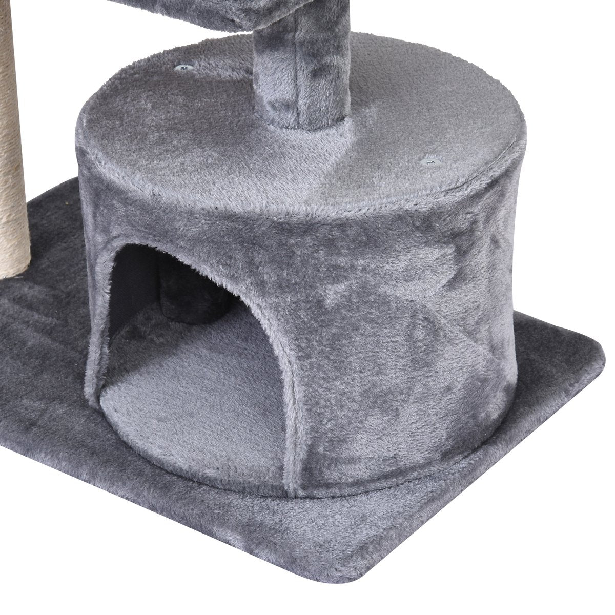  PawHut Kattenboom 3 Verdiepingen Krabpaal Kattengrot Met Sisal Palen Krabplank Pluche D30-258