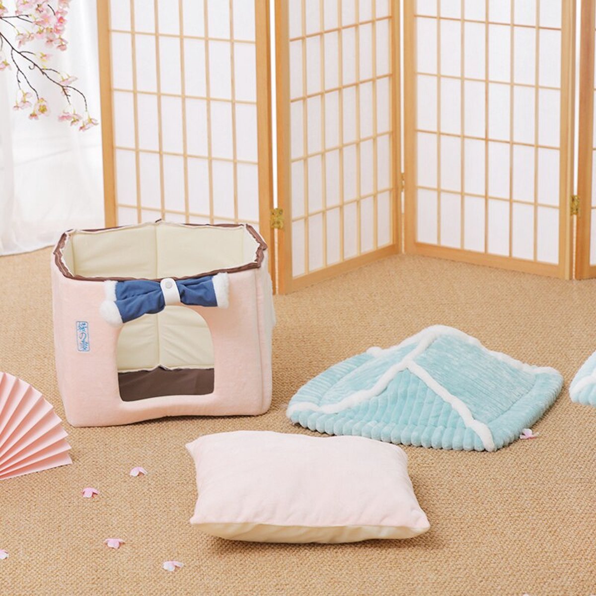 Merkloos Petsential Sakura Japanse Mand - Voor Katten (kattenmand) En Kleine Huisdieren (huisdierenmand)