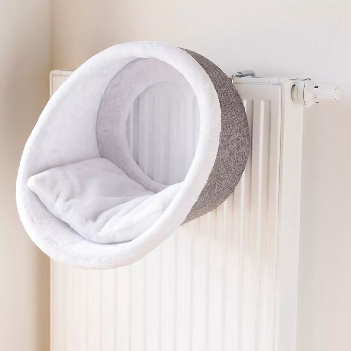  Trixie Radiator Hangmat Iglo - Wit/Grijs 34 X 38 X 38 Cm