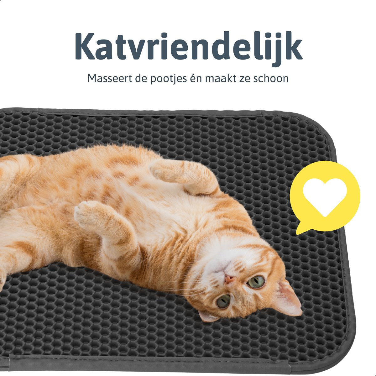  Kattenbakmat - 40 X 50 Cm - Grijs - Uitloopmat Kat - Kattenbakvulling - Opvang Ruimte - Grit Opvanger - Waterdicht - Eco-friendly