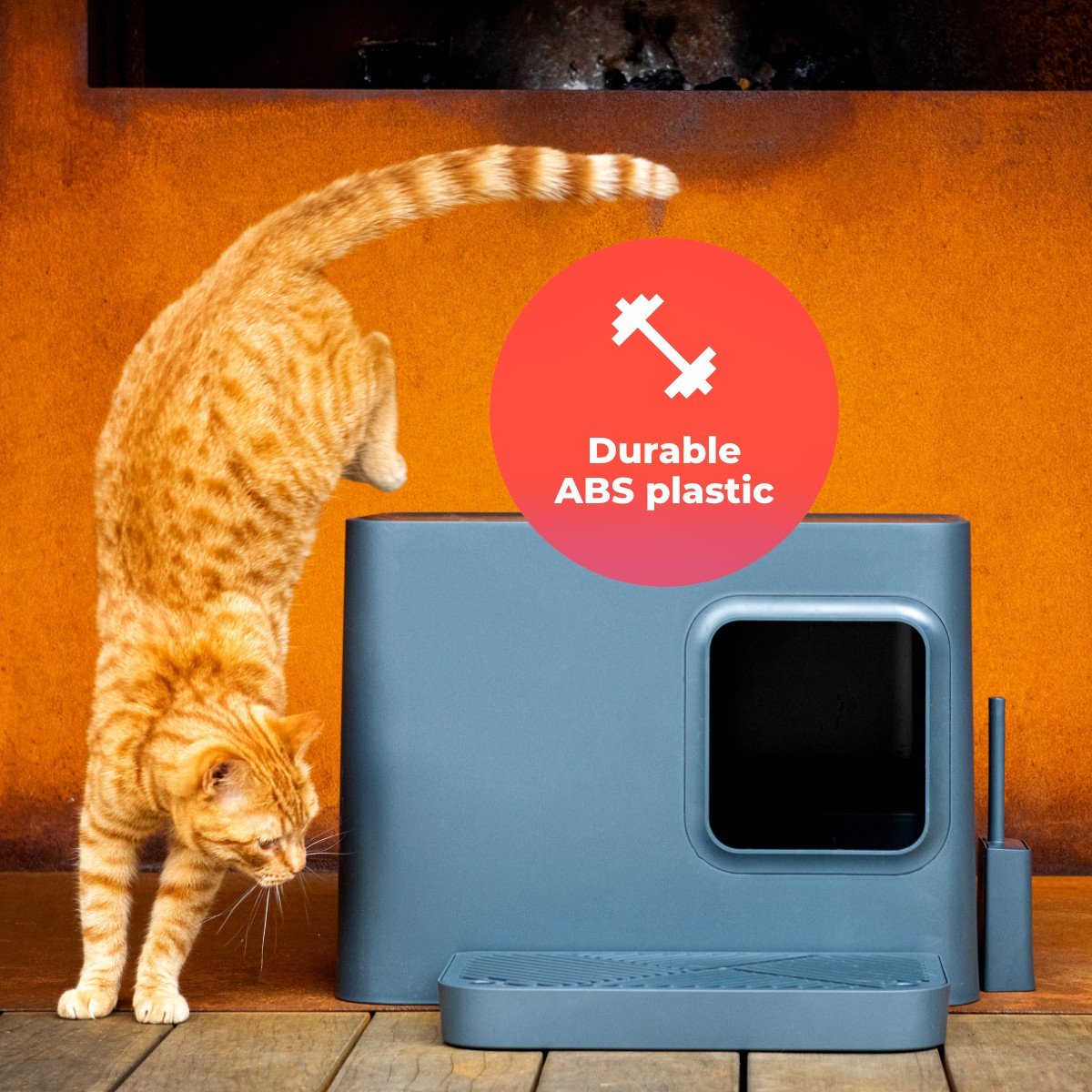  Hoopo® Dome Plus Kattenbak Grijs - Kattenbak - Kattenbakschep - 50x37.5x38cm - Grote Kattenbak