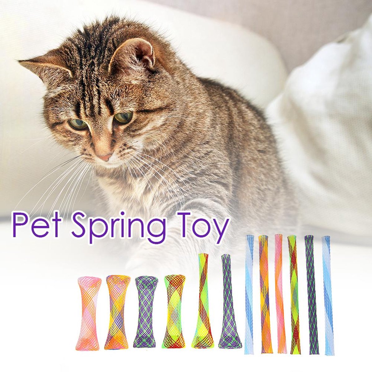 Merkloos Katten Boinks Springveren (10 Stuks) - Kattenspeelgoed – Kattenspeeltjes - Speelgoed Voor Katten Veertjes - Kitten Speeltjes Springveertjes – Kattenveertjes - Kat Speeltje Springveer | Diverse Kleuren