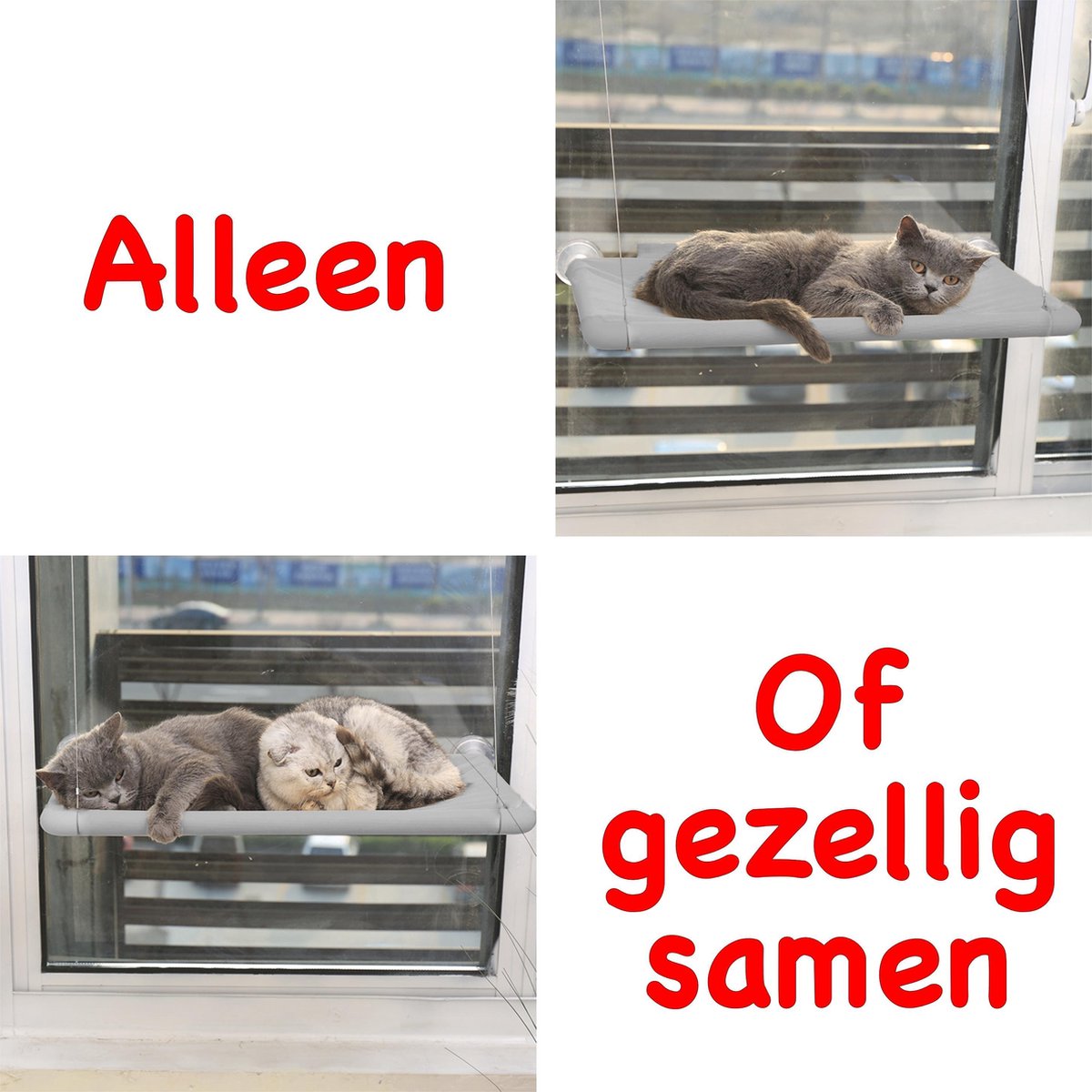 Merkloos Kattenhangmat - Kattenbed - Hangmat Kat Raam Ook Voor Radiator En Deur - Kattenmand Raam En Radiator - Katten Hangmat - Radiatorhangmat Kat Kattenstoel - Tijdelijk Met Extra Hangmat Hoes