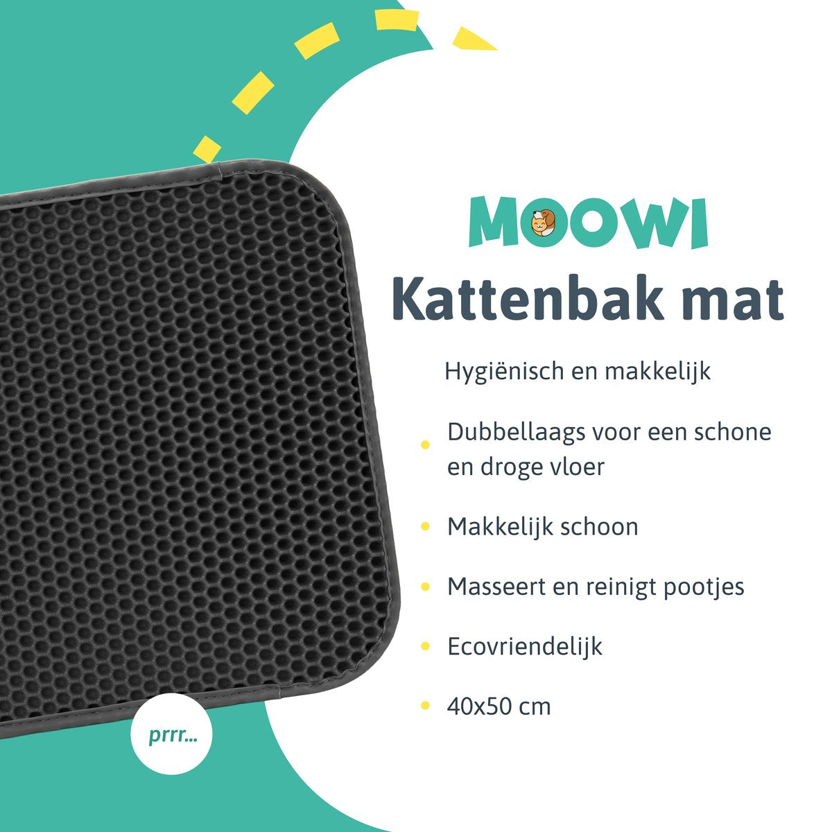  Kattenbakmat - 40 X 50 Cm - Grijs - Uitloopmat Kat - Kattenbakvulling - Opvang Ruimte - Grit Opvanger - Waterdicht - Eco-friendly