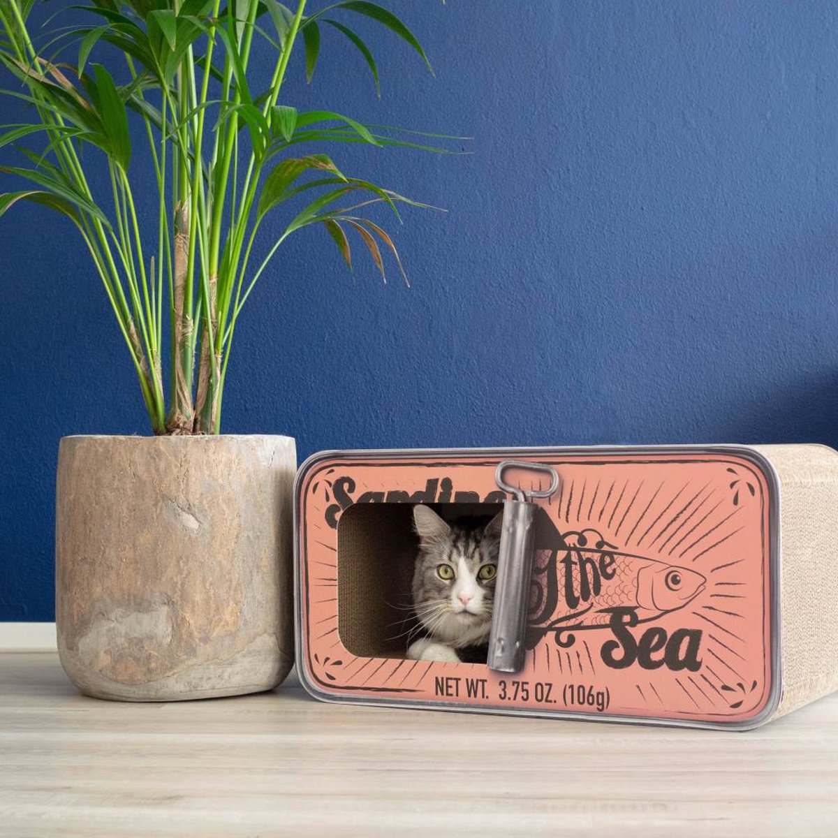  District 70 SARDINE - Design Katten Krabmeubel Van Gerecycled Karton - Zwart, Wit Of Perzik - Afmeting 60x30x30 Cm - Perzik