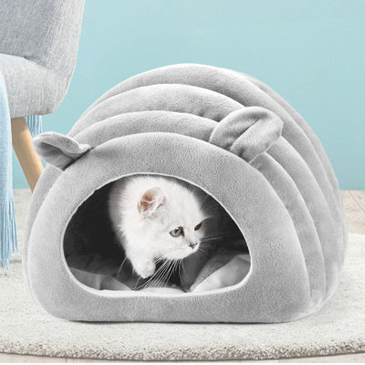  Janse Kattenmand XL - Grijs - Kattenhuis - Dierenmand - Kattenbed - Poezenmand - Kattenkussen - Kattenhol - Cat Cave