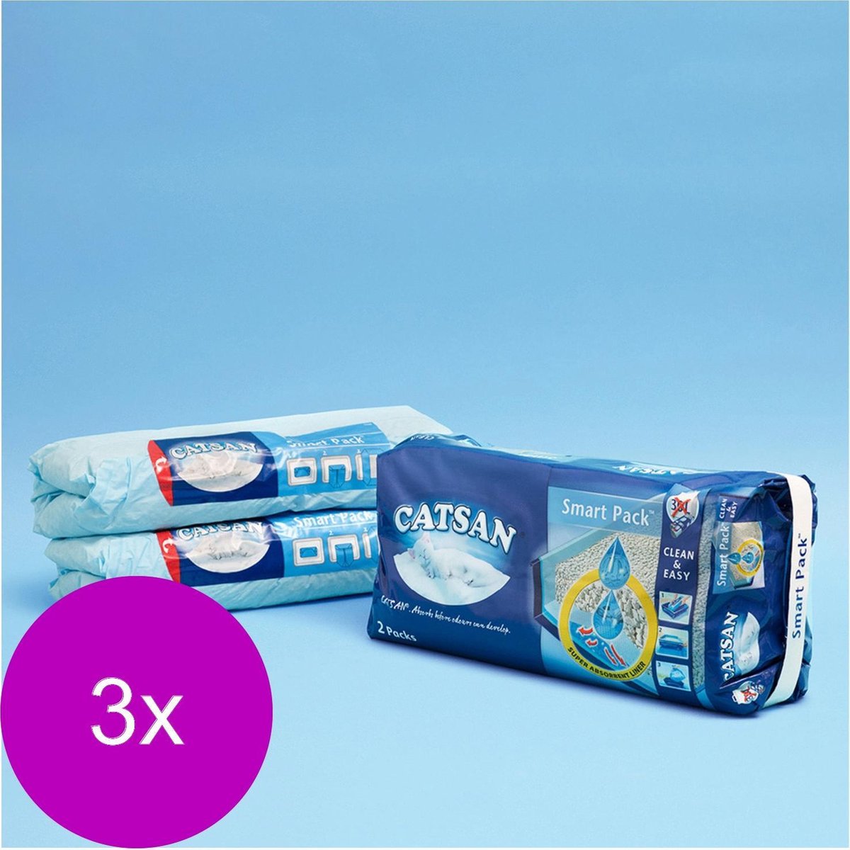  Catsan Smart Pack - Kattenbakvulling - 3 X 8 L