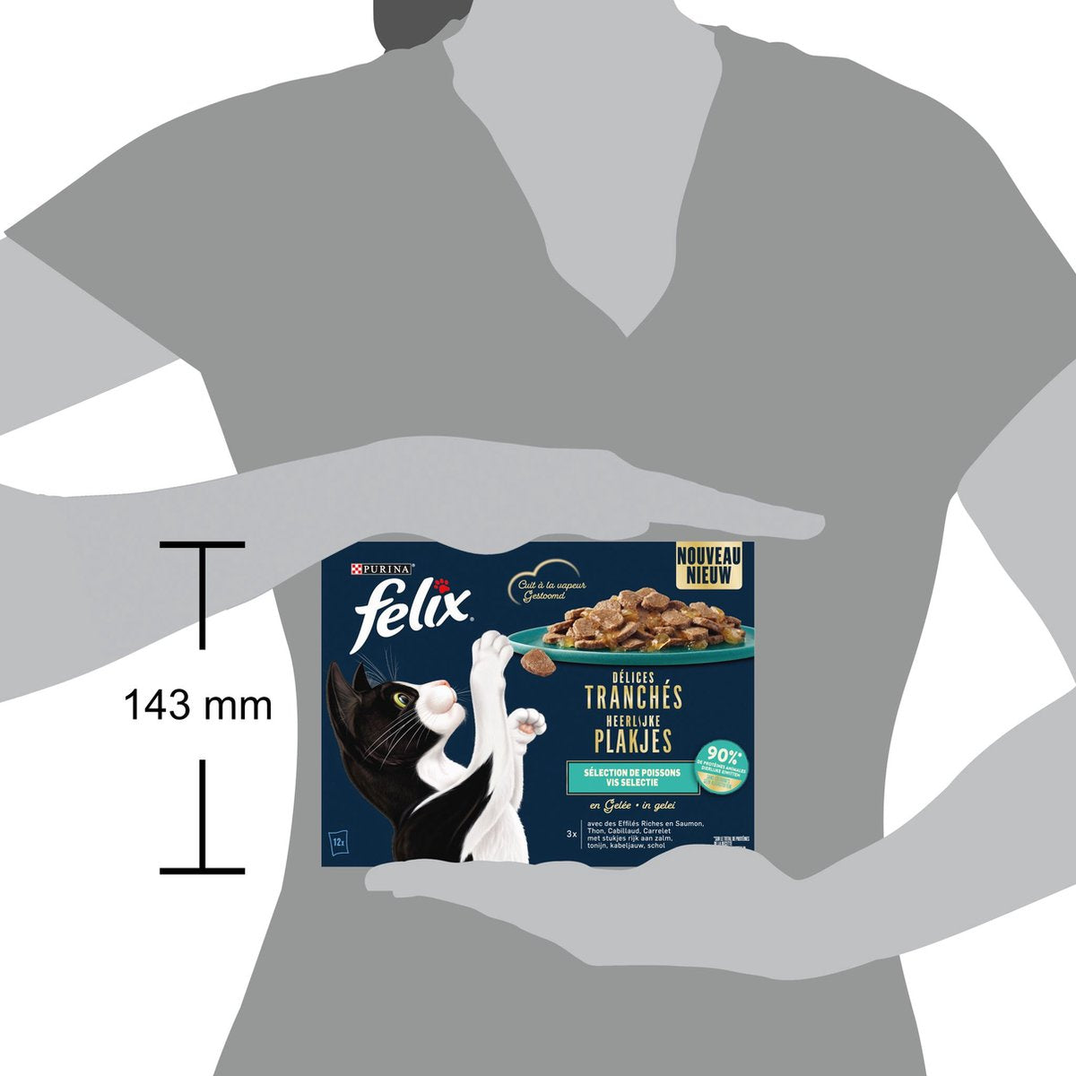  Felix Heerlijke Plakjes Vis Selectie Kattenvoer Nat 4(12x80g)