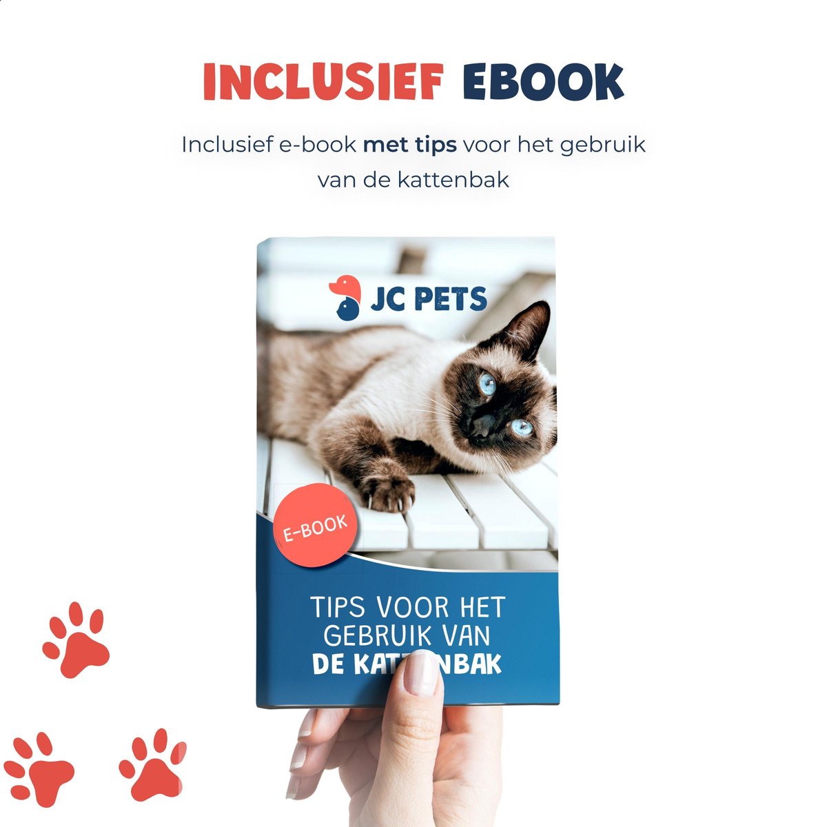  JC Pets Premium Kattenbak Systeem - Inclusief 2.5KG / 4L Kattenbakvulling - Zelfreinigend