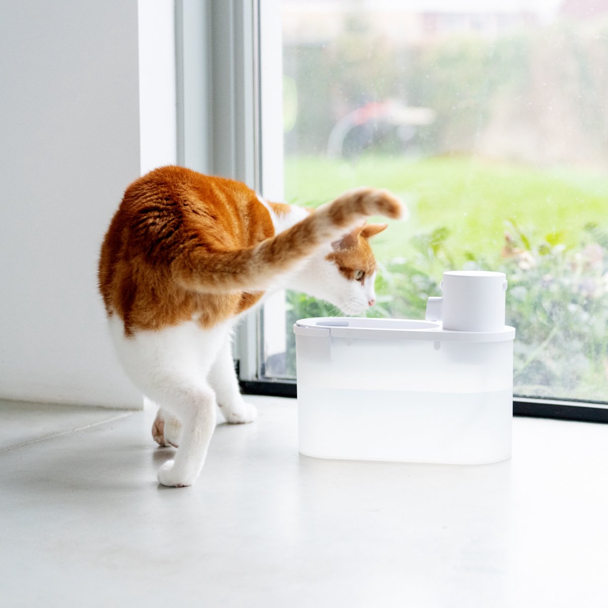  Hoopo® Agua - DRAADLOZE Waterfontein Katten - SMART Waterfontein Katten - UVC Disinfectie - 2 Liter - Automatische Katten Fontein