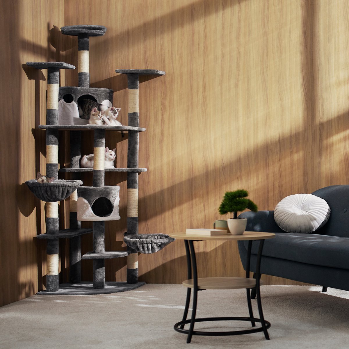  TecTake Nelly Krabpaal - 204 Cm - Beige