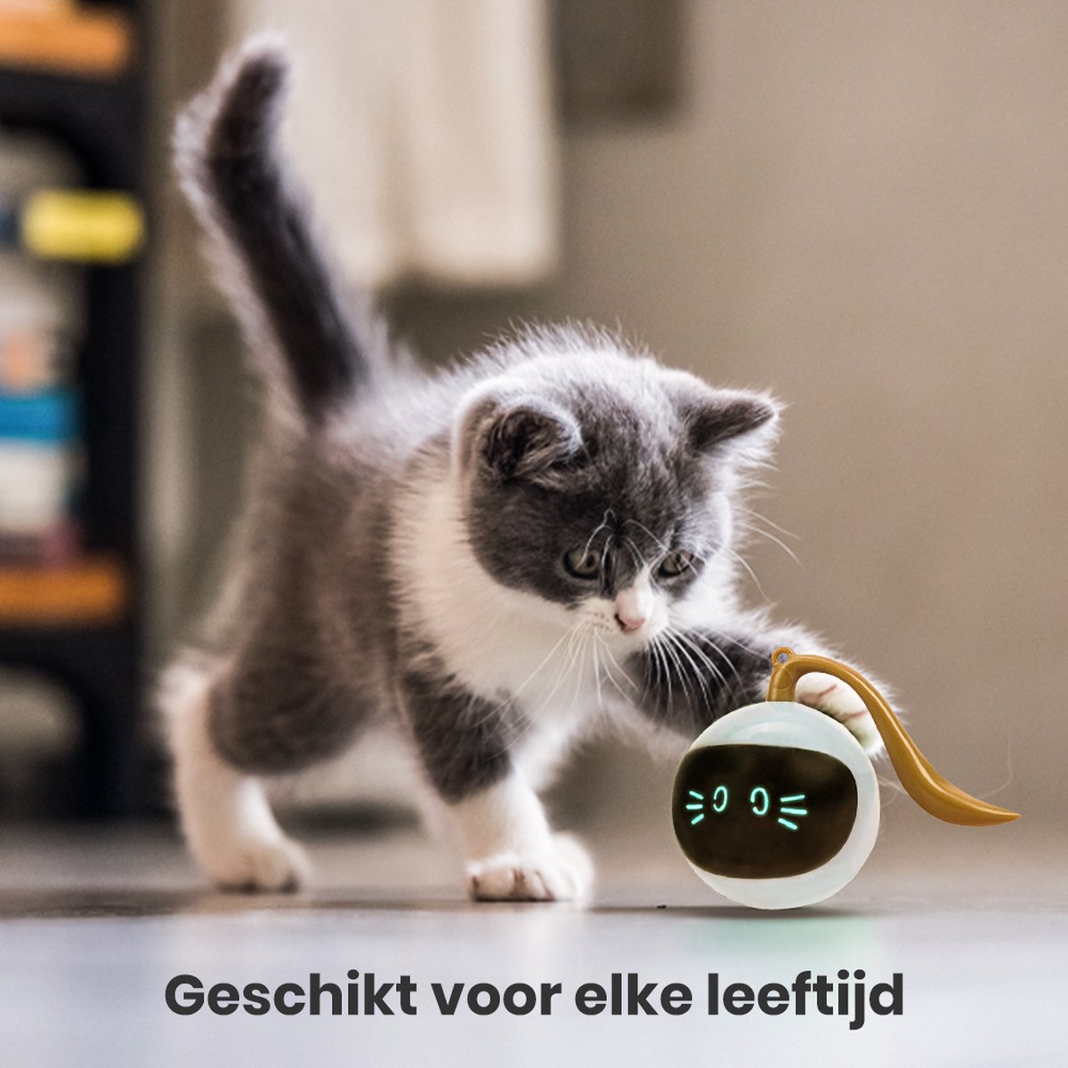  Otiume Slimme Katten Speeltje - Interactieve Zelf Rollende Bal Voor Katten - Kattenspeeltjes -Speelgoed Voor Dieren - USB Oplaadbaar
