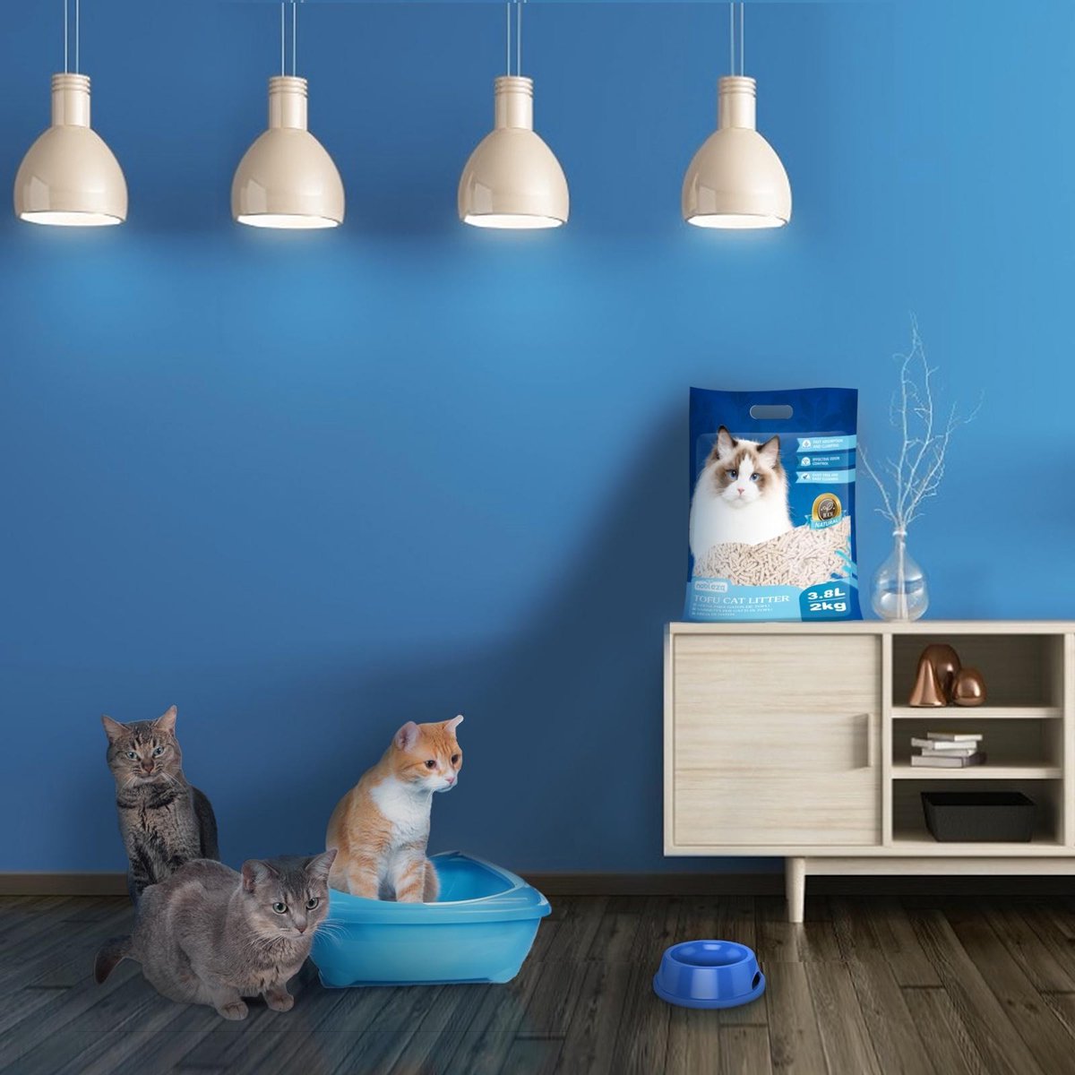  Nobleza 48REM - Tofu Kattenbakvulling - Snel Absorberend - 3.8 L - Klontvormend - 2 Kg