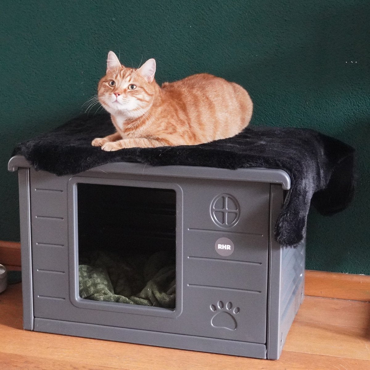  RHRQuality Kattenhuis Voor Binnen En Buiten Kattenhok Villa De Luxe Grijs