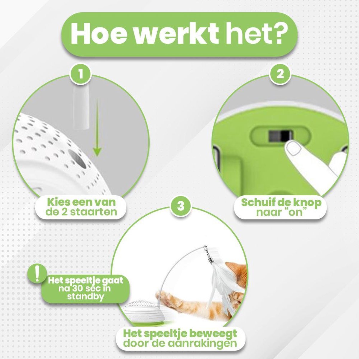  Petgeek Running Smart - Kattenspeeltjes Intelligentie - Kattenspeelgoed - Automatische Bewegingen - Kattenspeeltjes