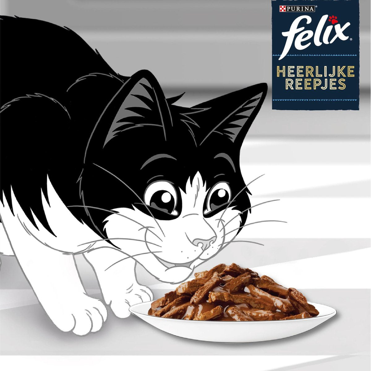 Felix Heerlijke Reepjes Farm Selectie Box - Katten Natvoer - 4 X 12 Zakjes Van 80g