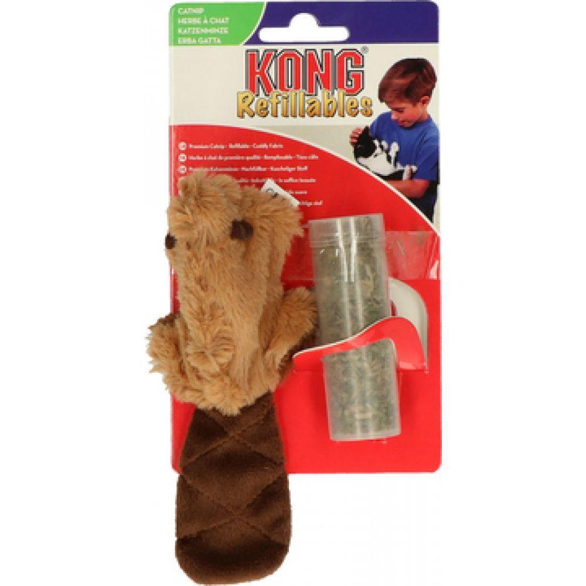  Kong Kat Catnip Bever - Speelmuis - Bruin - 3,8 X 4,5 X 4,2
