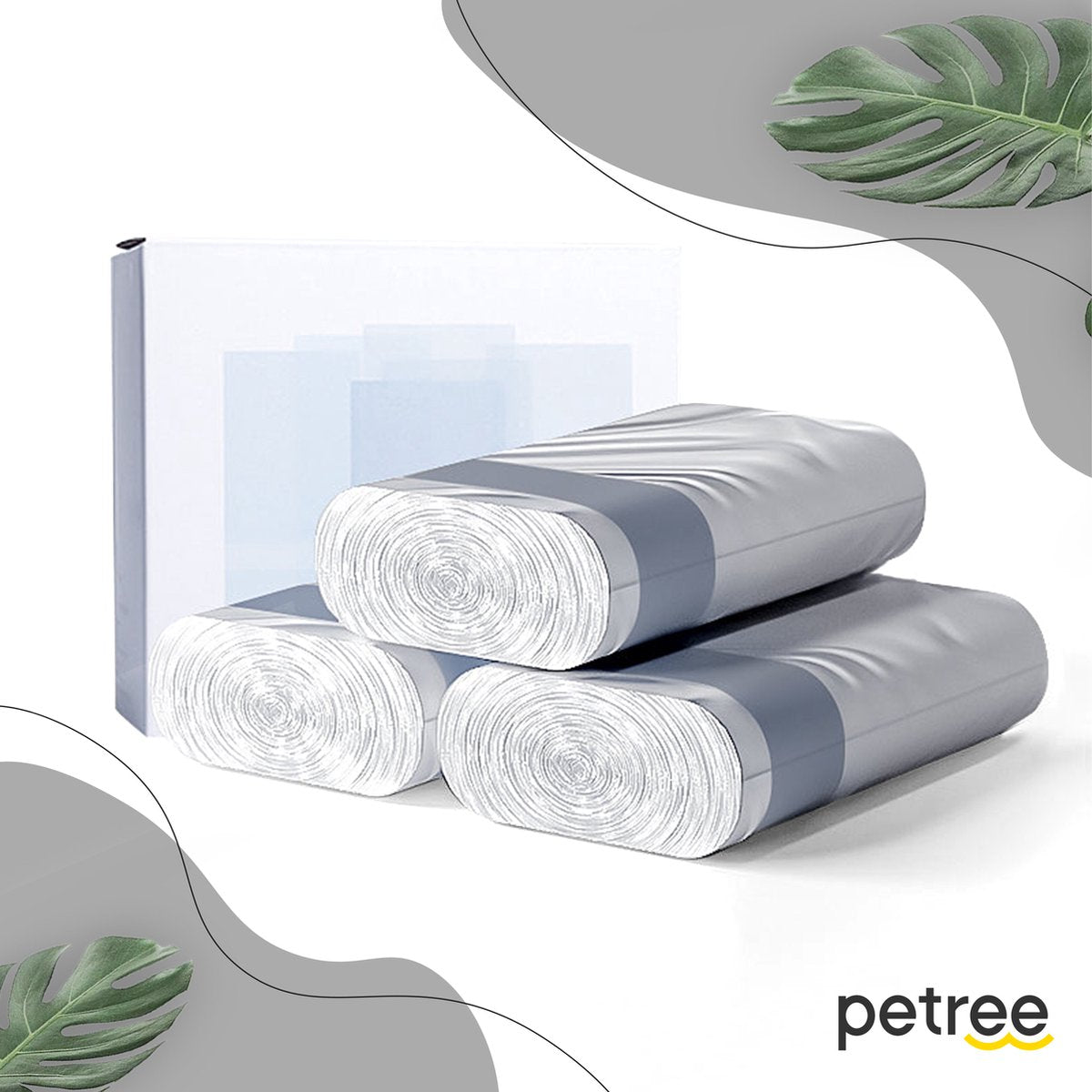  Petree Kattenbakzak Voor Zelfreinigende Kattenbak Cube - 3 Rollen - 20 Stuks Per Rol - 55cmx55cmx35cm