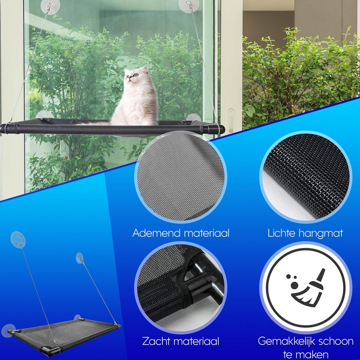  Kattenhangmat - Hangmat Kat- Kattenhangmat Raam – Kattenbed - Kattenhangmand - Kattenkussen
