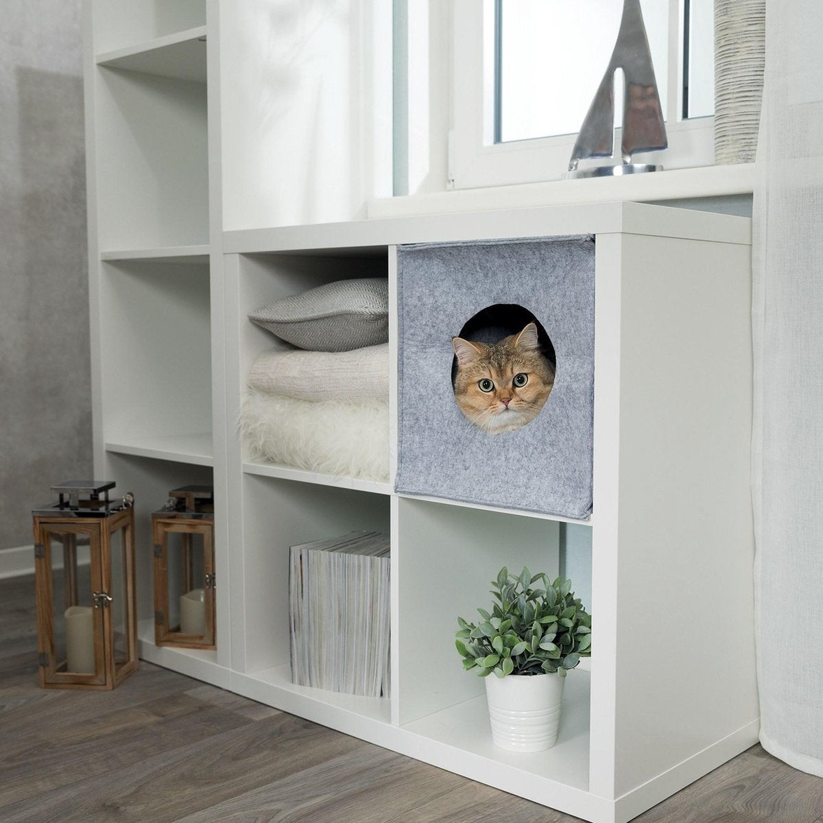  Trixie Kattenmand Iglo Anton Grijs - 33X33X37 CM