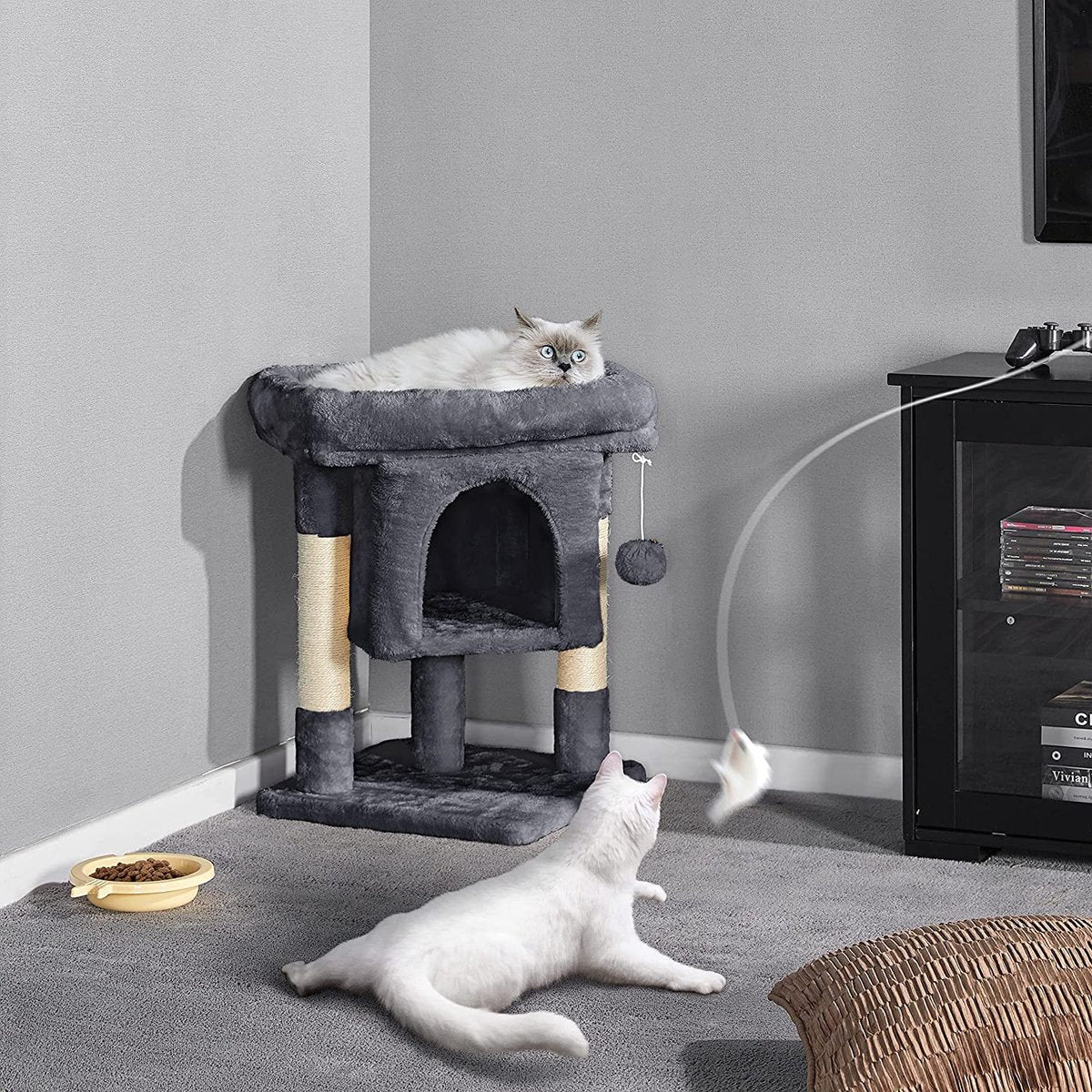  Yaheetech Krabpaal Kleine Kattenkrabpaal Met Grote Kattenholte Pluche Kattenboom Kattenmeubel Speelboom Voor Kleine Katten