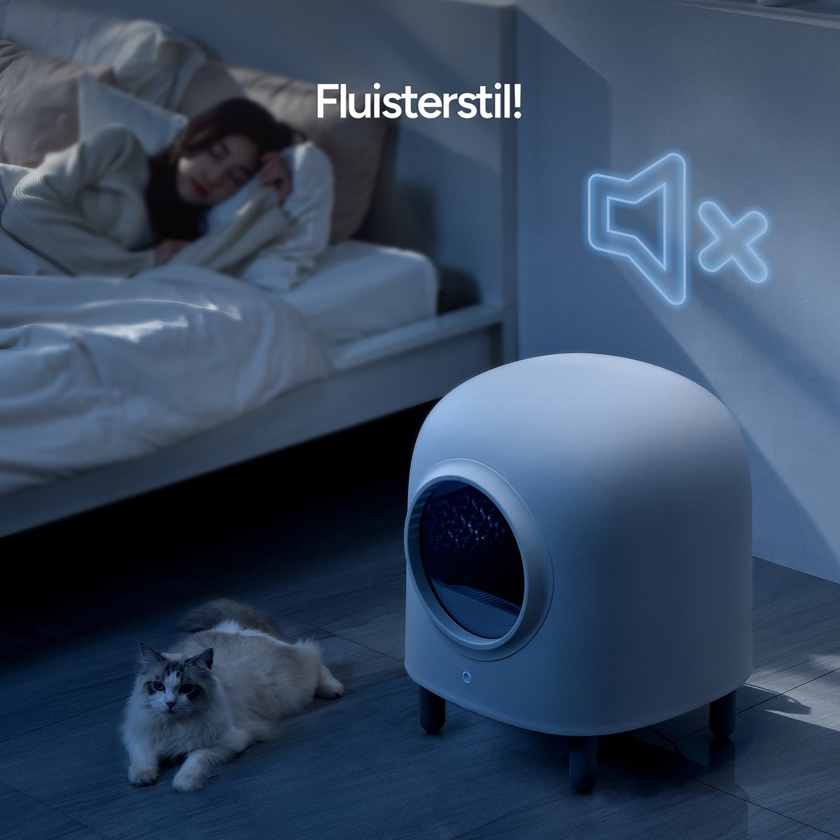  Petree Cube - Zelfreinigende Kattenbak - Automatisch - Bedienen Via De App - Katten - Anti-geur - 60 X 52 X 64 Cm