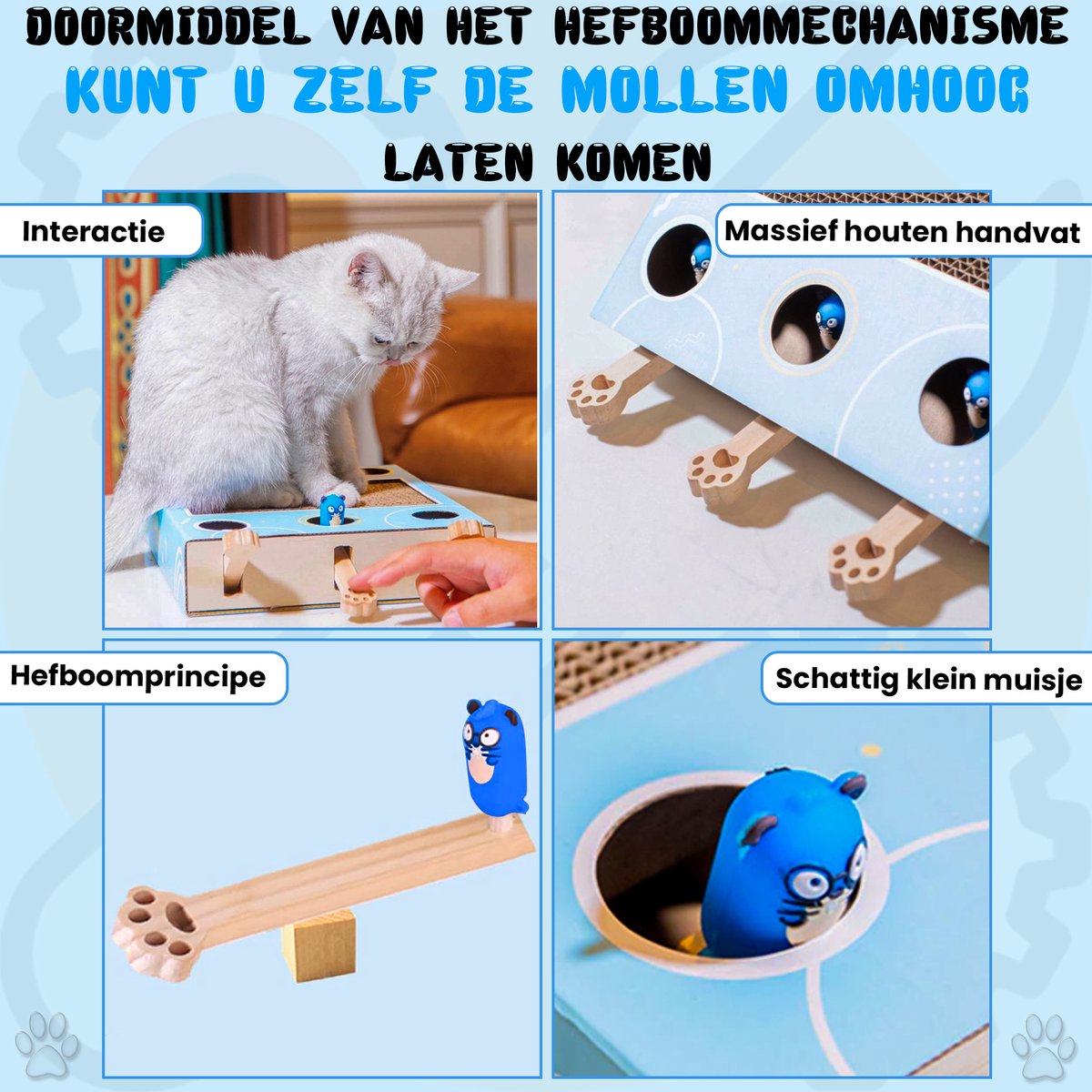  Sla De Mol Kattenspeeltje - Katten Speelgoed - Kattenspeelgoed - Kattenspeeltjes - Kattenspeeltjes Intelligentie - Kattenspeelgoed Intelligentie