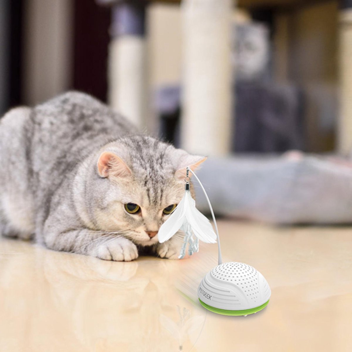  Petgeek Running Smart - Kattenspeeltjes Intelligentie - Kattenspeelgoed - Automatische Bewegingen - Kattenspeeltjes